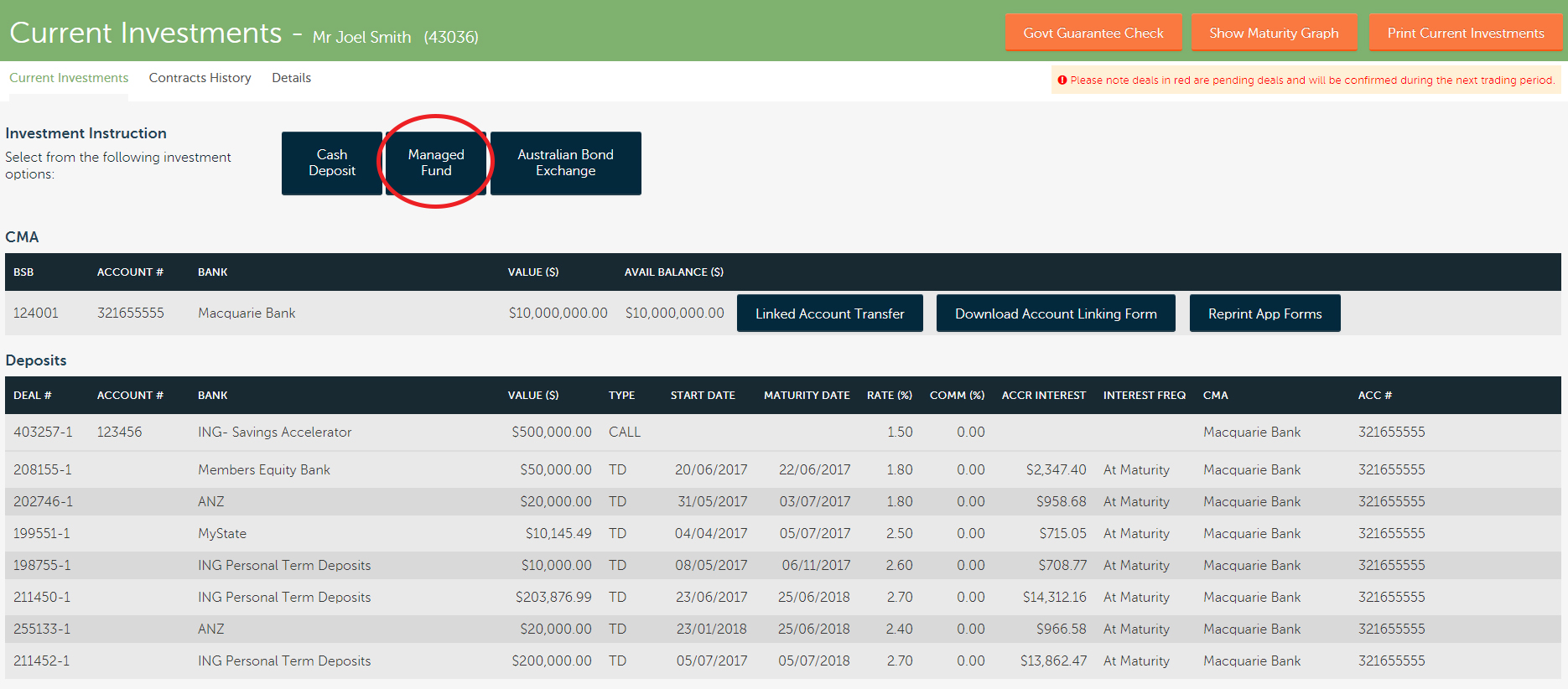 Client Profile - Australian Money Market